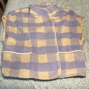 Anthropologie Purple and Beige Checkered Vest
